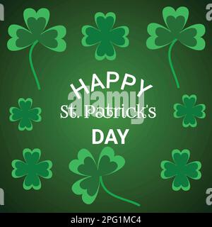 Vector illustration hand lettering of St. Patrick's day. Greeting card with clover. Stock Vector