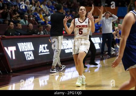 Virginia Tech's Georgia Amoore Celebrates With Fans After The Team's ...