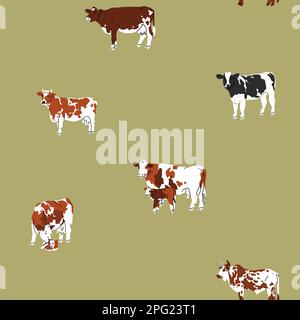 Cute cow seamless pattern design Stock Vector Image & Art - Alamy