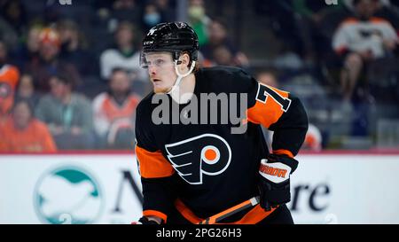 Philadelphia Flyers' Owen Tippett Plays During An NHL Hockey Game ...