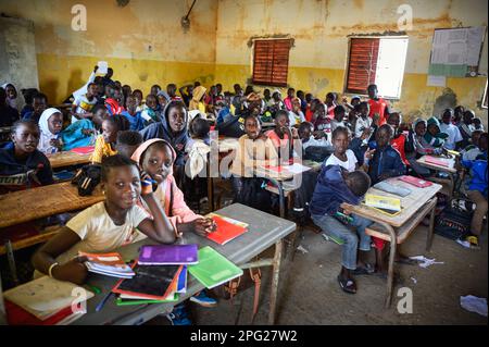 African children sitting at their desks in a classroom in a primary school Stock Photo