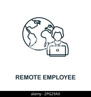 Remote Employee icon. Monochrome simple Remote Employee icon for ...