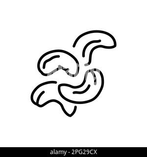 Cashew black line icon. Natural organic super food. Pictogram for web page, mobile app, promo. Stock Vector