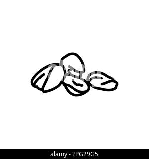 Pistachio black line icon. Natural organic super food. Pictogram for web page, mobile app, promo. Stock Vector