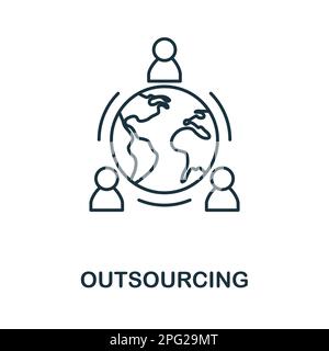 Outsourcing line icon. Monochrome simple Outsourcing outline icon for templates, web design and infographics Stock Vector