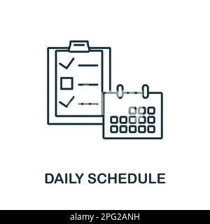 Daily Schedule line icon. Monochrome simple Daily Schedule outline icon for templates, web design and infographics Stock Vector