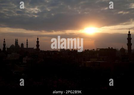 Egypt, Cairo, view over Cairo from the Al Azhar Park. Stock Photo