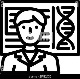 biomedical engineer worker line icon vector illustration Stock Vector