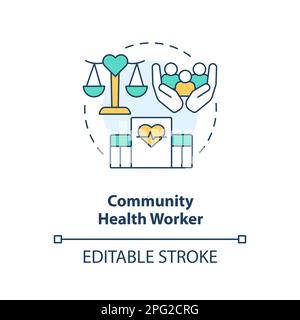 Community health worker concept icon Stock Vector