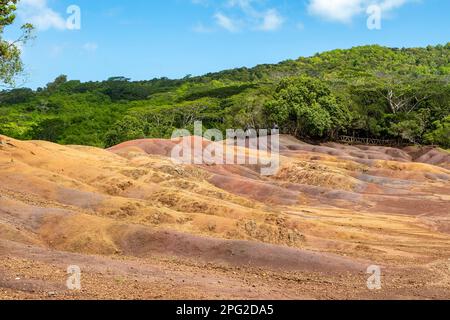 Chamarel Coloured Earth, Chamarel, Mauritius Stock Photo