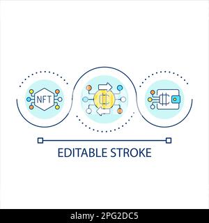 Development of blockchain technology loop concept icon Stock Vector