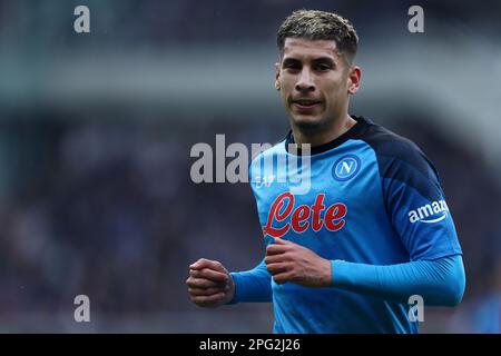 Torino, Italy. 19th Mar, 2023. Mathias Olivera of Ssc Napoli looks on during the Serie Amatch beetween Torino Fc and Ssc Napoli at Stadio Olimpico on March 19, 2023 in Turin, Italy . Credit: Marco Canoniero/Alamy Live News Stock Photo