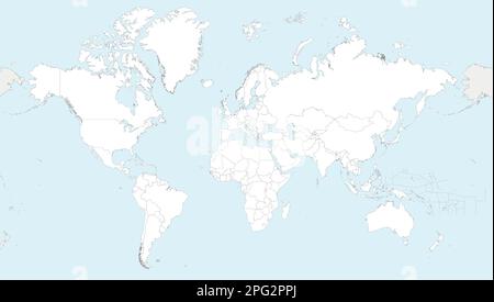 Highly detailed blank World Map vector illustration. Editable and clearly labeled layers. Stock Vector