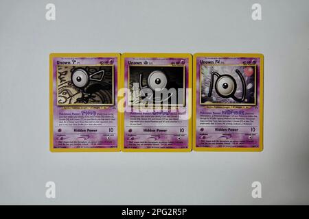 how many total pokemon cards are there Unown 5/28 2005 Holo Rare Pokemon Card Near Mint