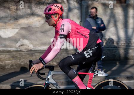 Neilson Powless, Team EF Education-EasyPost during Milano-Sanremo, Street  Cycling in Abbiategrasso, Italy, March 18 2023 Stock Photo - Alamy