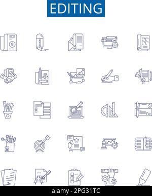 Editing outline icons collection. Edit, Editing, Modify, Enhance ...