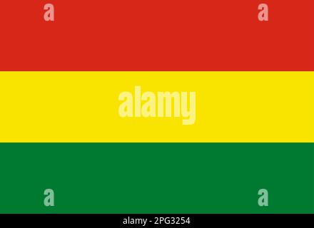 National Bolivia flag, official colors and proportion correctly. Bolivia flag. Vector illustration. EPS10 Stock Vector