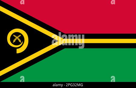 Flag of Vanuatu. Illustration over white background. Stock Vector