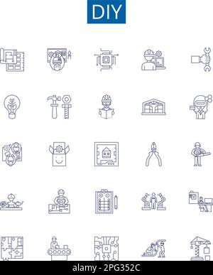 Repurposing line icons collection. Upcycling, Conversion, Reuse ...