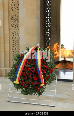 Eternal Flame Monument at Martyrs Lane in Baku Stock Photo