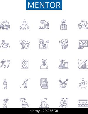 Support and encouragement line icons collection. Empowerment ...