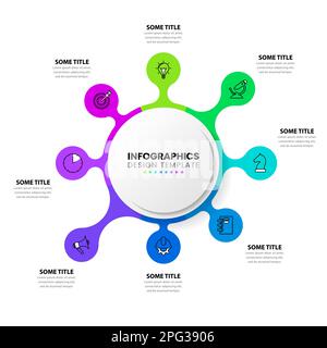 Infographic template with icons and 8 options or steps. Abstract splash. Can be used for workflow layout, diagram, banner, webdesign. Vector illustrat Stock Vector