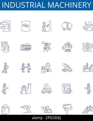 Vector line icons of factories and power plants Stock Vector Image ...