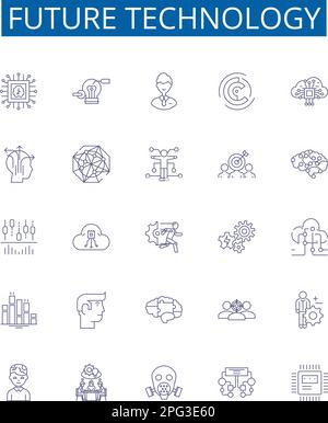 Nanotechnology line icons signs set. Design collection of Nano ...
