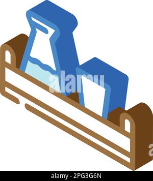 wooden tray living room isometric icon vector illustration Stock Vector