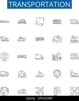 Transit line icons collection. Commute, Transit-oriented, Mass-transit ...