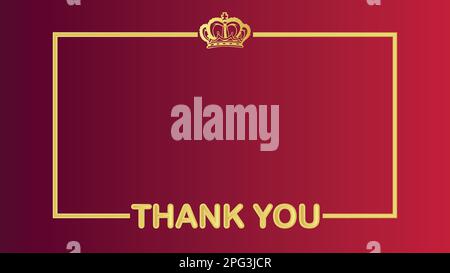Thank You - Social Media Post, Vector Illustration Abstract Editable image, Red Background and Gold Letters Stock Vector