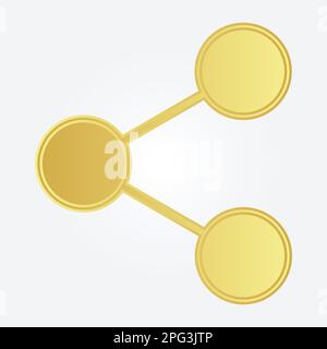 Gold Share Icon - Social Media useful Icon, Vector Illustration Abstract Editable image Stock Vector