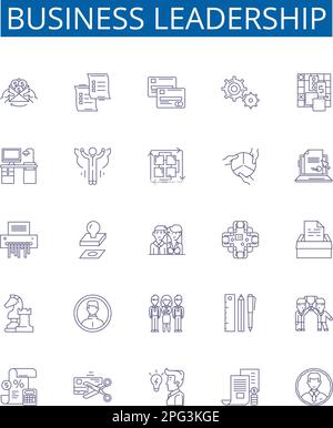 Organizational development line icons collection. Business strategy ...