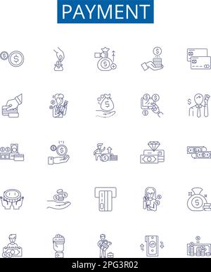 Disbursement line icons collection. Payment, Distribution, Allocation ...