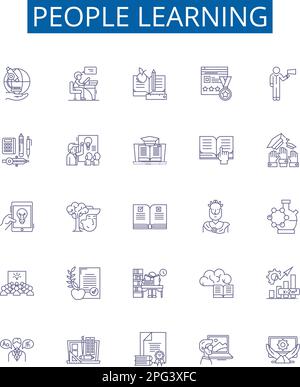 Educating line icons collection. Learning, Teaching, Instruction ...