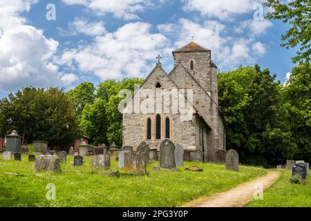 The traditional parish church of the Holy Trinity in Tibberton village in Gloucestershire's Gorest of Dean. Stock Photo