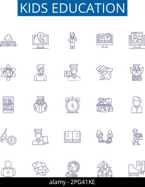 Coordination thinking line icons collection. Synergy, Synchronization ...