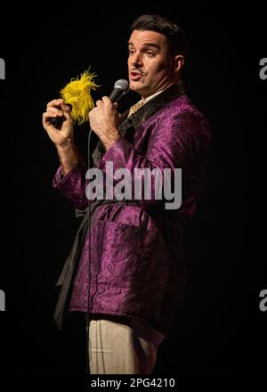 Troy Hawke, The Greeter's Guild, Stand Up Comedian, Sigmund Troy'd UK Tour, Southend-on-Sea, Essex © Clarissa Debenham / Alamy Stock Photo