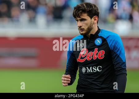 Turin, Italy. 19th Mar, 2023. Khvicha Kvaratskhelia of SSC Napoli looks on during Serie A 2022/23 football match between Torino FC and SSC Napoli at Stadio Olimpico Grande Torino, Turin, Italy on March 19, 2023 - Photo FCI/Fabrizio Carabelli Credit: SOPA Images Limited/Alamy Live News Stock Photo