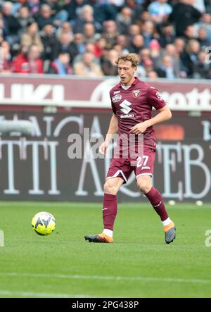 Mergim Vojvoda of Torino FC during the Italian Serie A football match between Torino Fc and Ssc Napoli, on 19 March 2023 at Stadio Olimpico Grande Tor