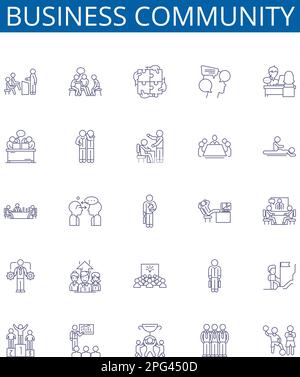 Uniting community line icons collection. Collaboration, Harmony ...