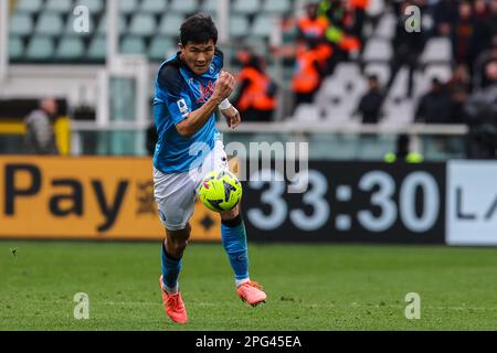 Turin, Italy. 19th Mar, 2023. Min-Jae Kim of SSC Napoli in action during Serie A 2022/23 football match between Torino FC and SSC Napoli at Stadio Olimpico Grande Torino, Turin, Italy on March 19, 2023 - Photo FCI/Fabrizio Carabelli (Photo by FCI/Fabrizio Carabelli/Sipa USA) Credit: Sipa USA/Alamy Live News Stock Photo