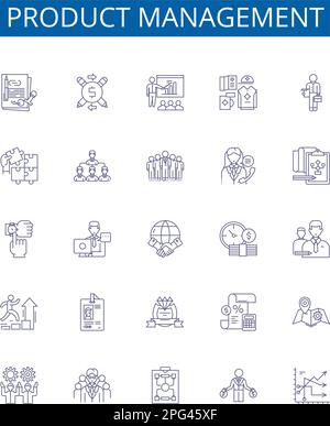 Sales plan line icons collection. Forecast, Revenue, Pipeline ...