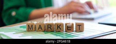 Financial market in charts graphs in analytics Stock Photo