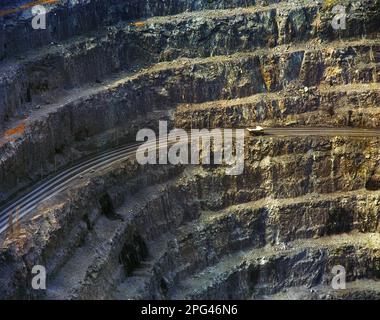 Copper mine near the town of Phalaborwa in the Limpopo Province of South Africa. Palabora Copper (Pty) Limited extracts and beneficiates copper and ot Stock Photo