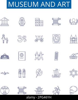 Iconography set line icons collection. Symbolism, Mythology, Religion ...