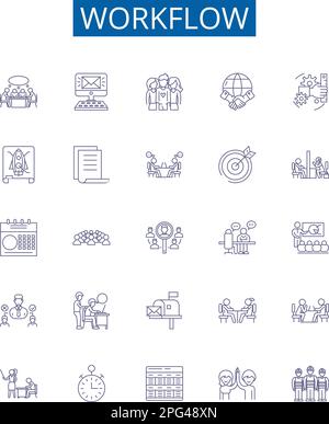 Operations management outline icons collection. Planning, Scheduling ...