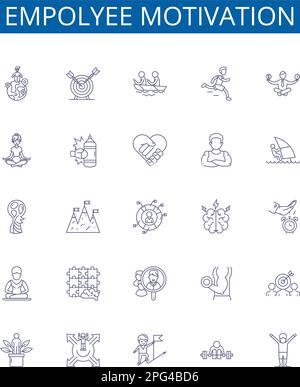 Recognition and rewards line icons collection. Appreciation ...