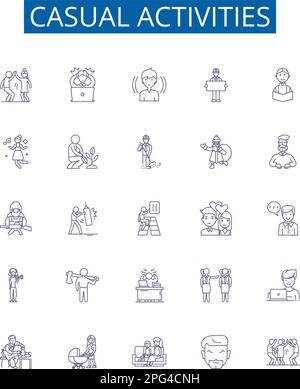 Casual activities line icons signs set. Design collection of Sports ...