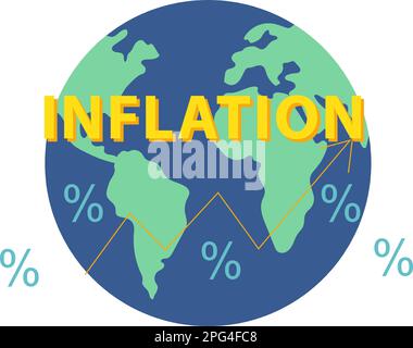 Inflation flat vector abstract world design. global economics template Stock Vector